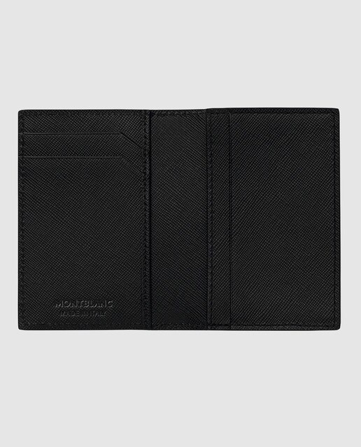 Tarjetero vertical de hombre Montblanc de piel en negro