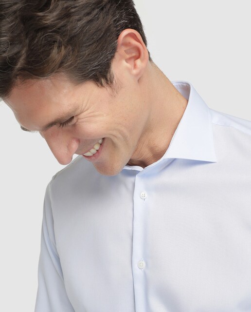 Camisa de hombre Emidio Tucci regular lisa azul