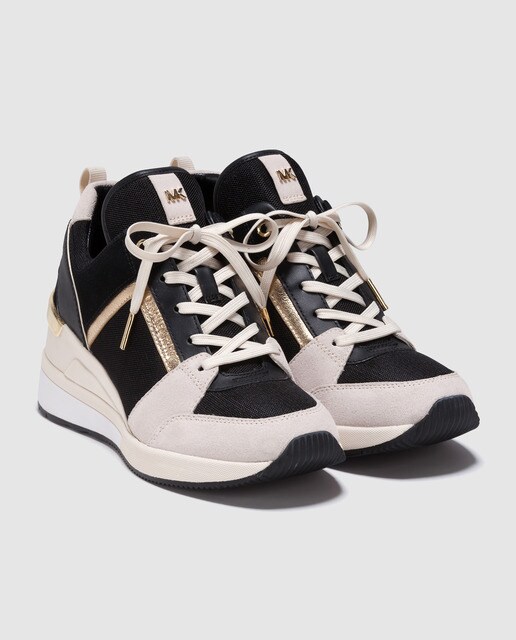 Zapatillas de piel de mujer Michael Kors multicolor con detalle metlicos. Modelo GEORGIE TRAINER.