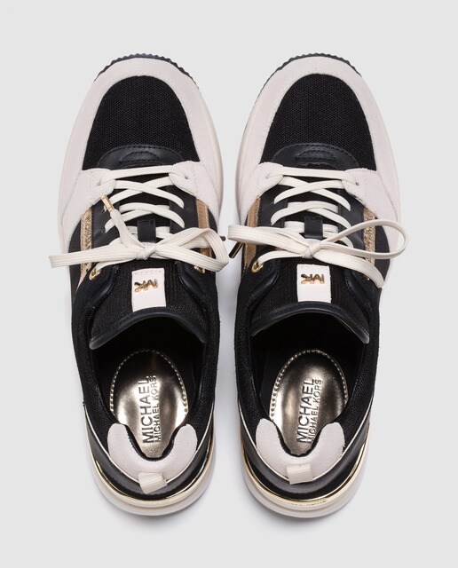 Zapatillas de piel de mujer Michael Kors multicolor con detalle metlicos. Modelo GEORGIE TRAINER.