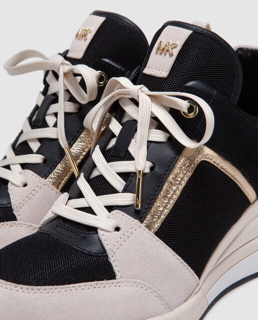 Zapatillas de piel de mujer Michael Kors multicolor con detalle metlicos. Modelo GEORGIE TRAINER.