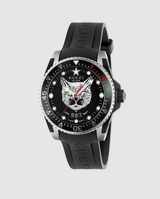 Reloj de hombre Gucci Dive YA136320 de caucho negro