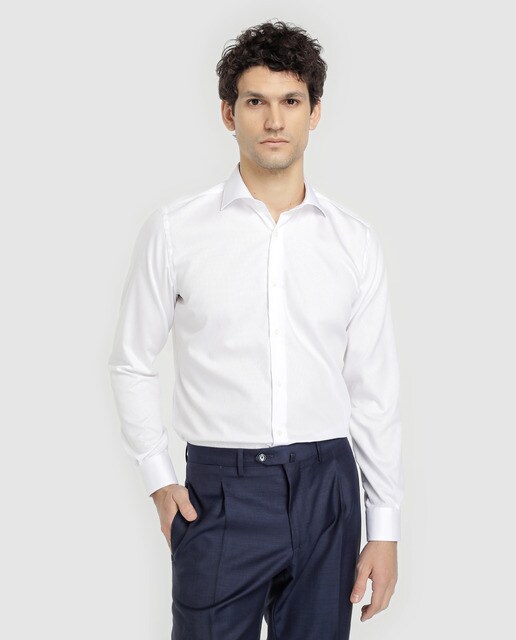Camisa de hombre Emidio Tucci regular lisa blanca