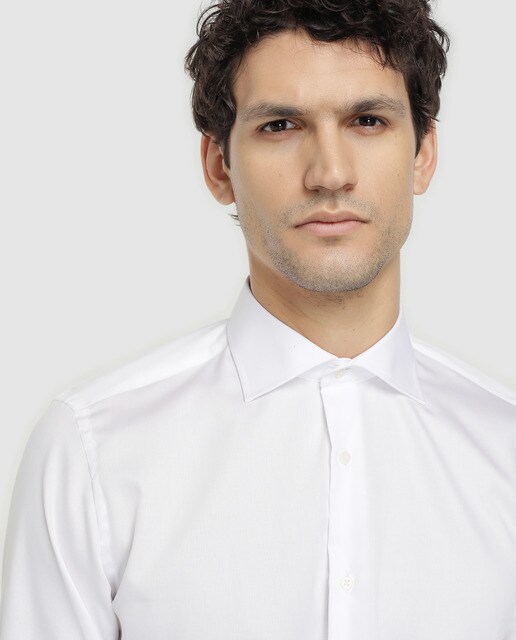 Camisa de hombre Emidio Tucci regular lisa blanca