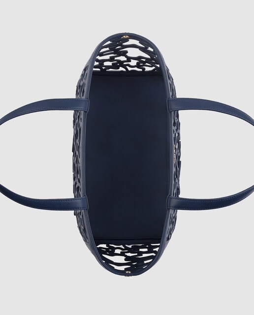 Bolso de mano mediano Tous Kaos Shock troquelado en azul marino