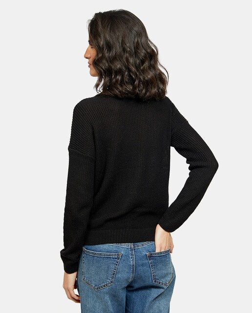 Jersey de mujer Noisy May con calados y cuello caja