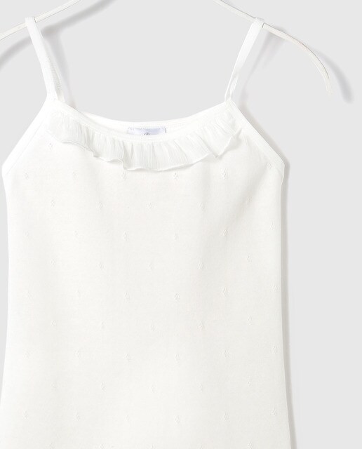 Camiseta de niña Diacar en crema con calados