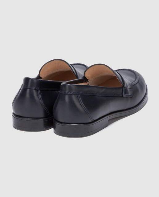 Mocasines de niño Tizzas de piel en color azul marino