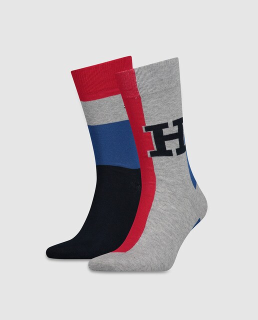 Pack de dos pares de calcetines de hombre Tommy Hilfiger cortos varios colores