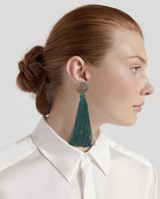 Pendientes El Corte Inglés flecos verde