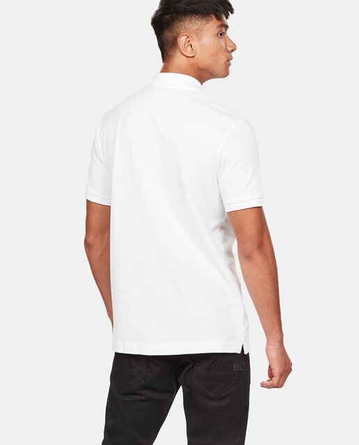 Polo de hombre G-Star Raw slim blanco de manga corta