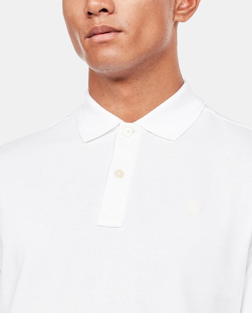 Polo de hombre G-Star Raw slim blanco de manga corta
