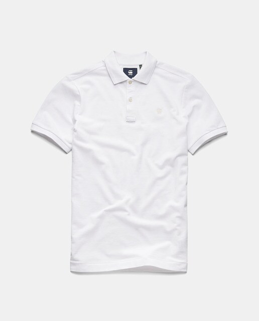Polo de hombre G-Star Raw slim blanco de manga corta