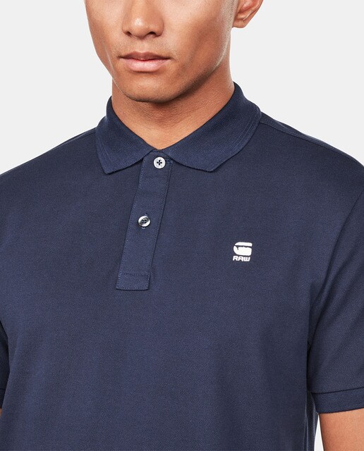Polo de hombre G-Star Raw slim azul marino de manga corta