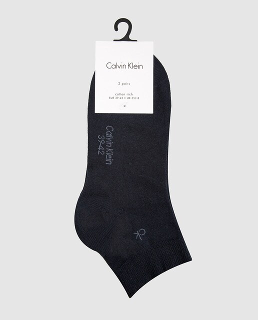 Pack de dos pares de calcetines de hombre Calvin Klein tobilleros azules