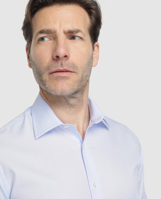 Camisa de hombre Olimpo classic lisa azul