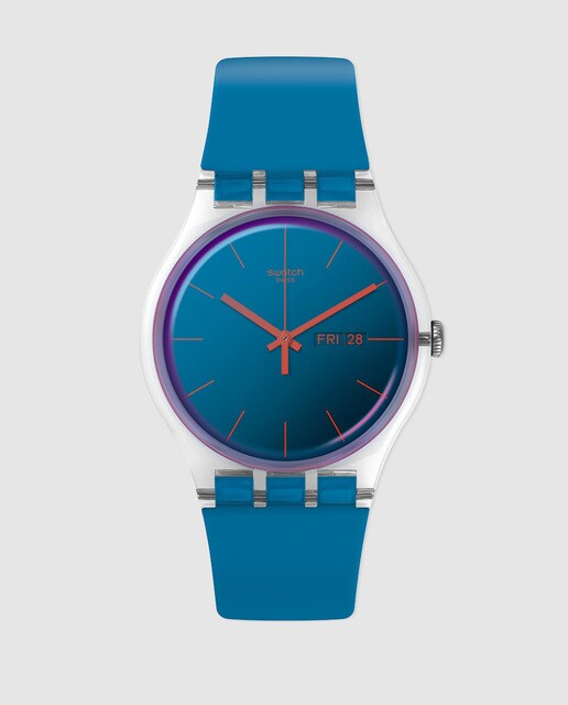 Reloj de hombre Swatch Polablue SUOK711 de silicona azul