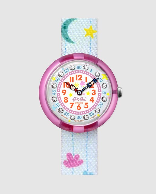 Reloj de niña Flik Flak Hanging Clouds FBNP120 estampado multicolor