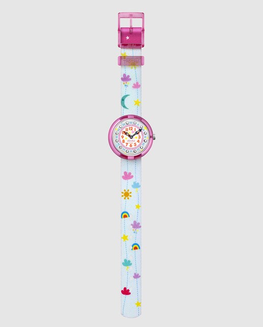Reloj de niña Flik Flak Hanging Clouds FBNP120 estampado multicolor