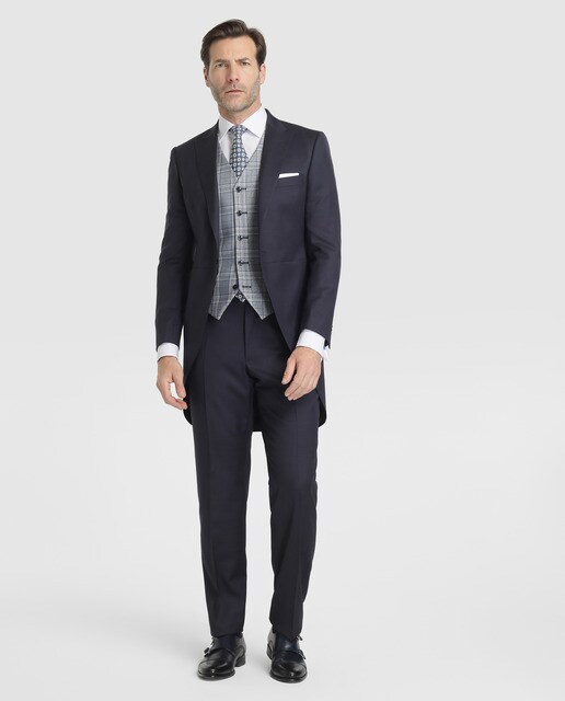 Chaqué de hombre Ceremonia Emidio Tucci regular liso azul