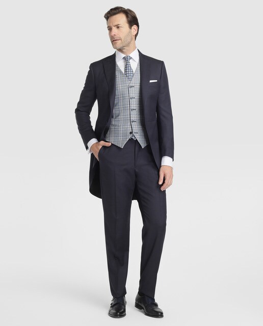 Chaqué de hombre Ceremonia Emidio Tucci regular liso azul