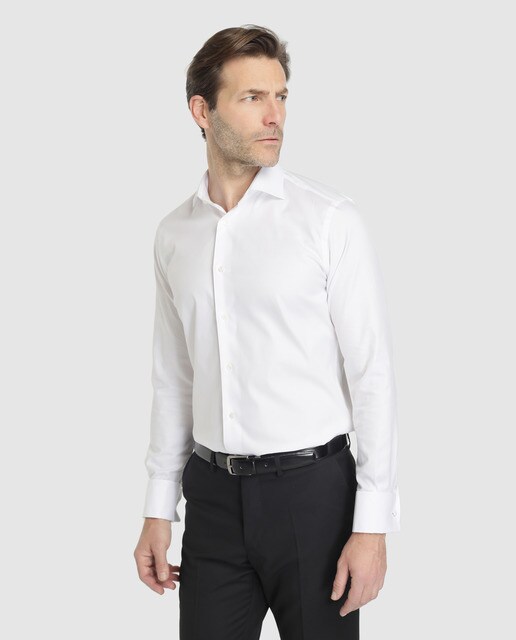 Camisa de hombre Ceremonia Emidio Tucci regular lisa blanca