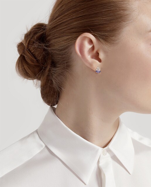 Pendientes El Corte Inglés Notre Dame de oro rosa y tanzanita