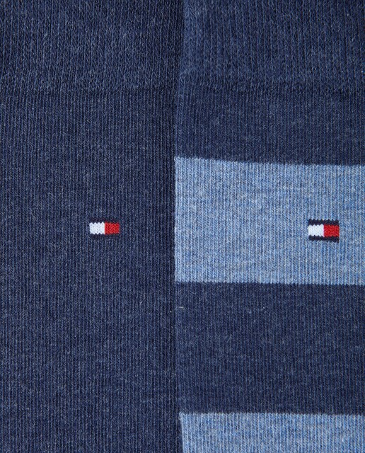 Pack de dos pares de calcetines de hombre Tommy Hilfiger cortos azules