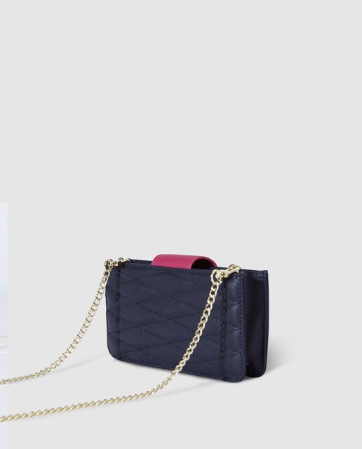 Cartera de mano mini El Corte Inglés acolchada en azul marino