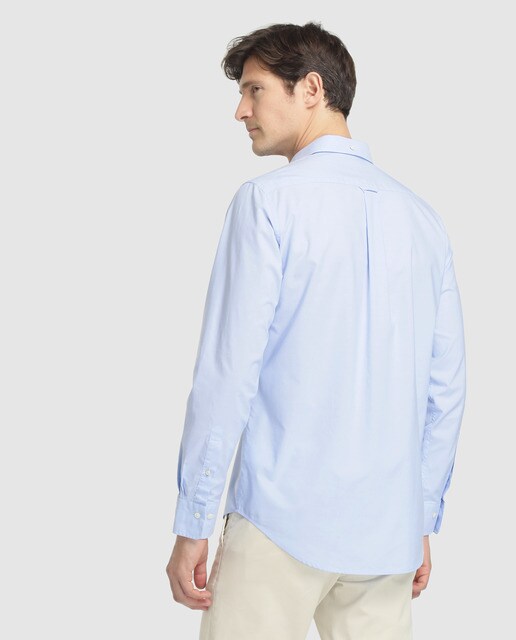 Camisa de hombre Gant regular lisa azul