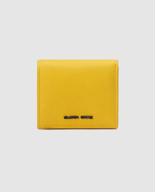 Cartera de mujer Gloria Ortiz amarilla con solapa