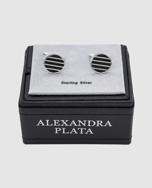 Gemelos de hombre Alexandra Plata de plata con madreperla