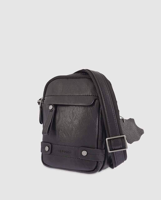Bandolera de hombre El Potro de piel en negro