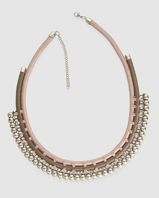 Collar El Corte Inglés rosa y beige