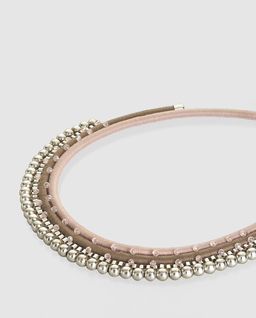 Collar El Corte Inglés rosa y beige