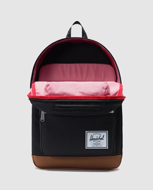 Mochila unissexo Pop Quiz preta com fecho de correr e espaço para portátil