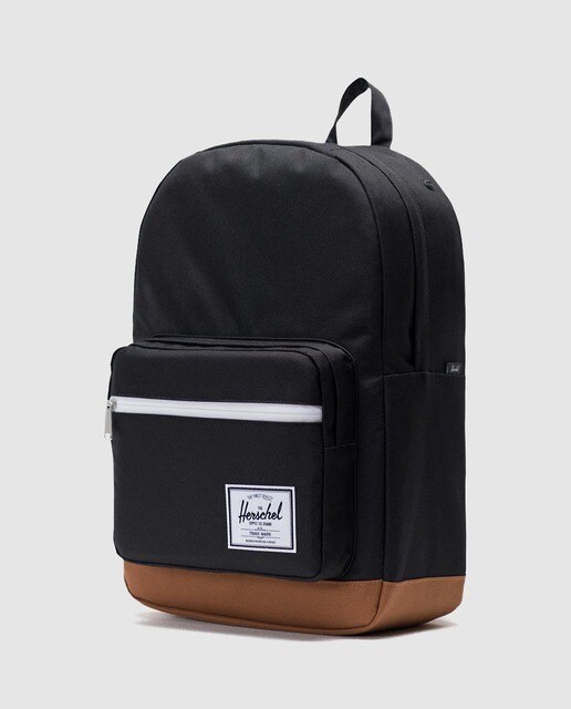 Mochila unissexo Pop Quiz preta com fecho de correr e espaço para portátil