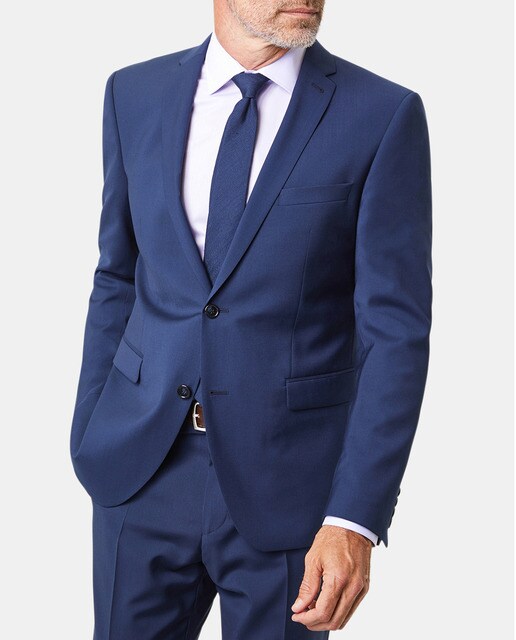 Chaqueta de traje de hombre Pierre Cardin slim lisa azul