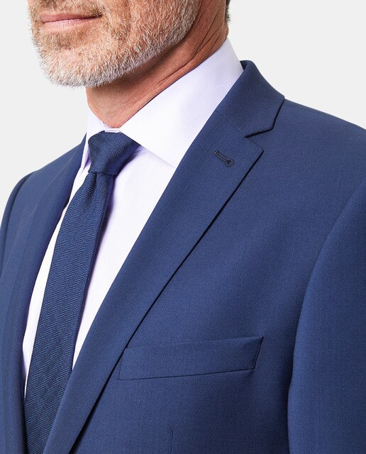 Chaqueta de traje de hombre Pierre Cardin slim lisa azul