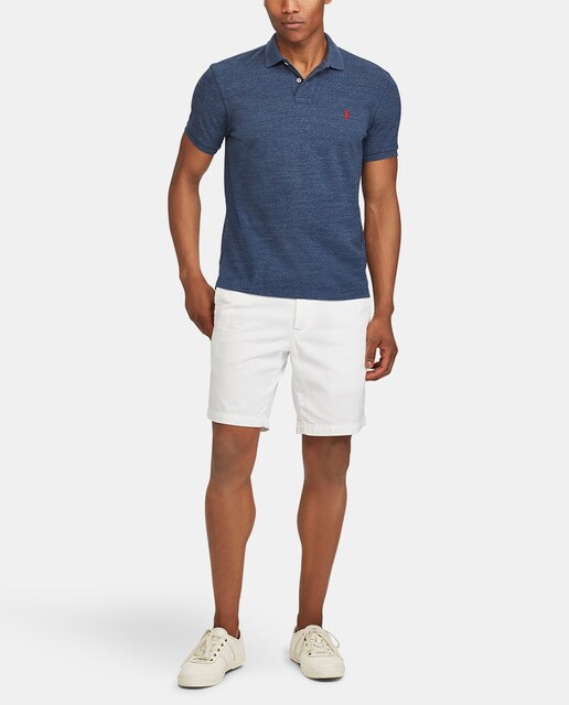 Polo piqué de hombre Polo Ralph Lauren slim azul de manga corta
