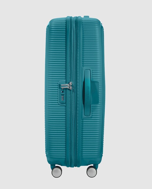 Trolley grande expansível SOUNDBOX rígido verde, com capacidade até 110 L