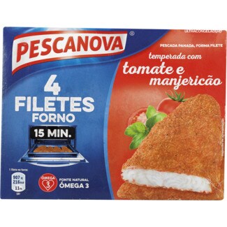 Pescanova 4 Filetes de Pescada Panada com Tomate e Manjericão embalagem 400 g