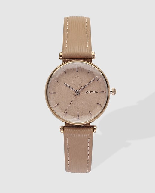 Reloj de mujer Pontina rosado y beige