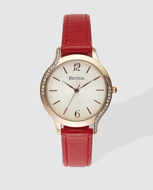 Reloj de mujer Pontina rojo con glitz