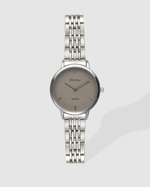 Reloj de mujer Pontina de metal plateado