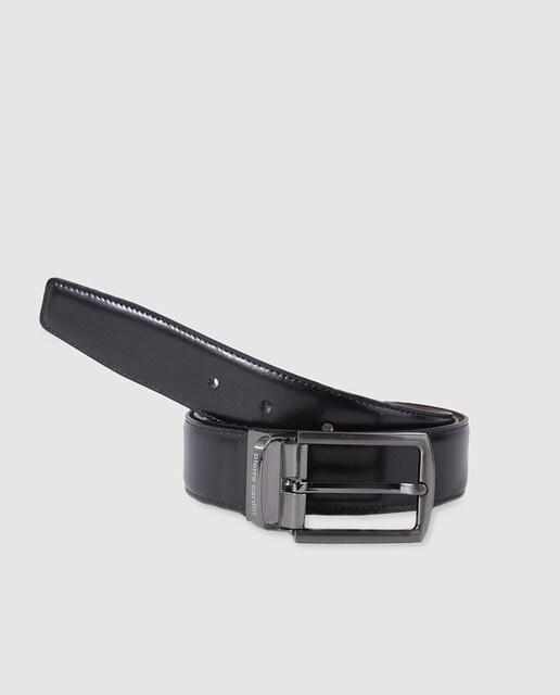 Cinturón de hombre reversible piel negro y marrón