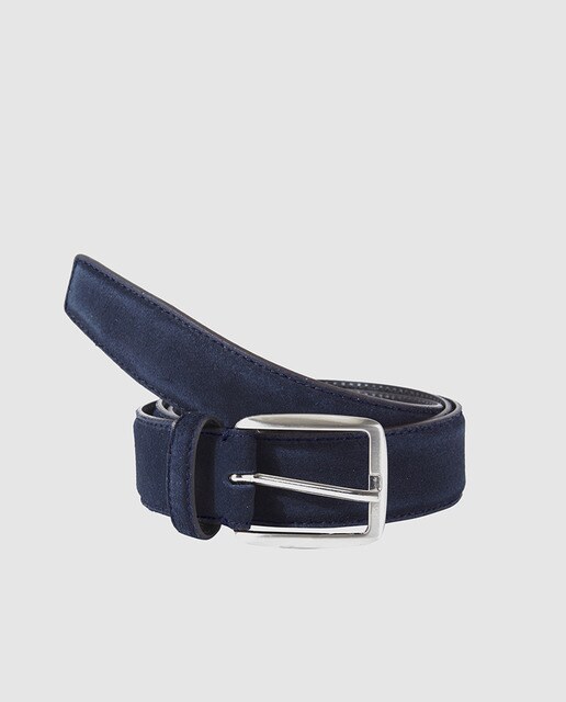 Cinturón de hombre piel azul marino