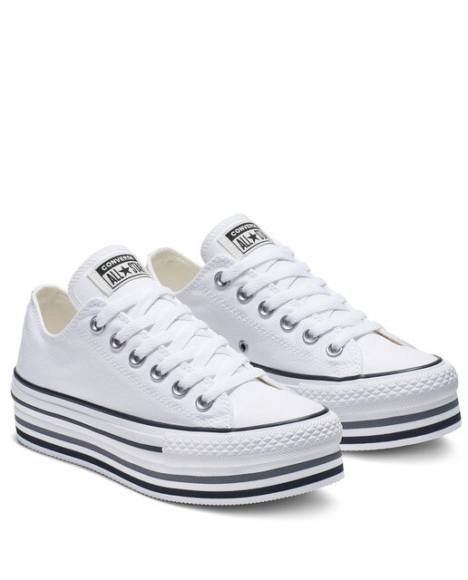 Sapatilhas baixas casual de mulher Chuck Taylor All Star de lona EVA Layers Plataforma Converse