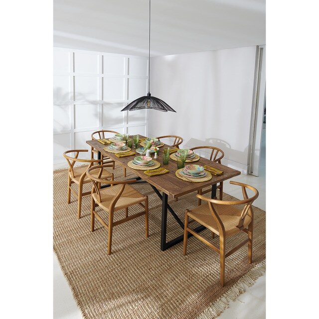 Silla de comedor de roble y ratán Shanghai El Corte Inglés