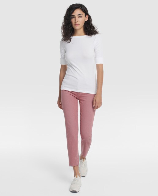 Camiseta blanca de mujer Lauren Ralph Lauren con manga corta